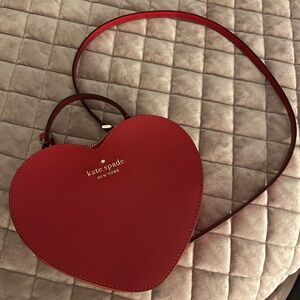 Kate Spade New York Love Shack Heart Crossbody Bag Leather Candied Cherry Red